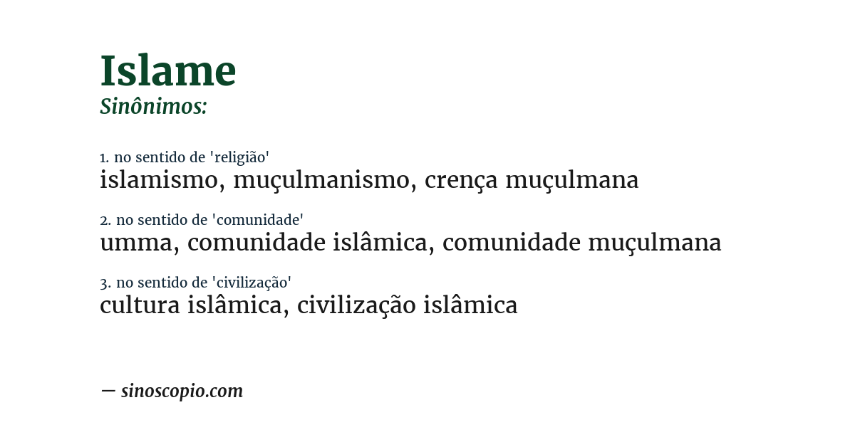 Sinônimo de islame
