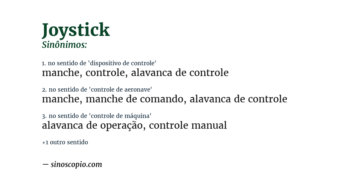 Sinônimo de joystick