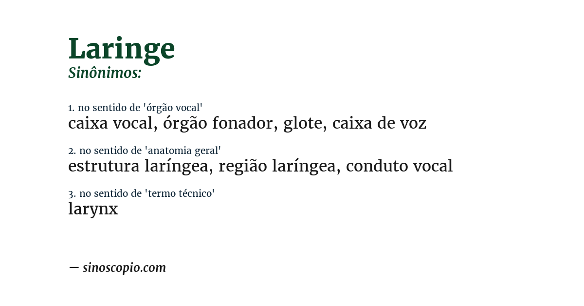 Sinônimo de laringe
