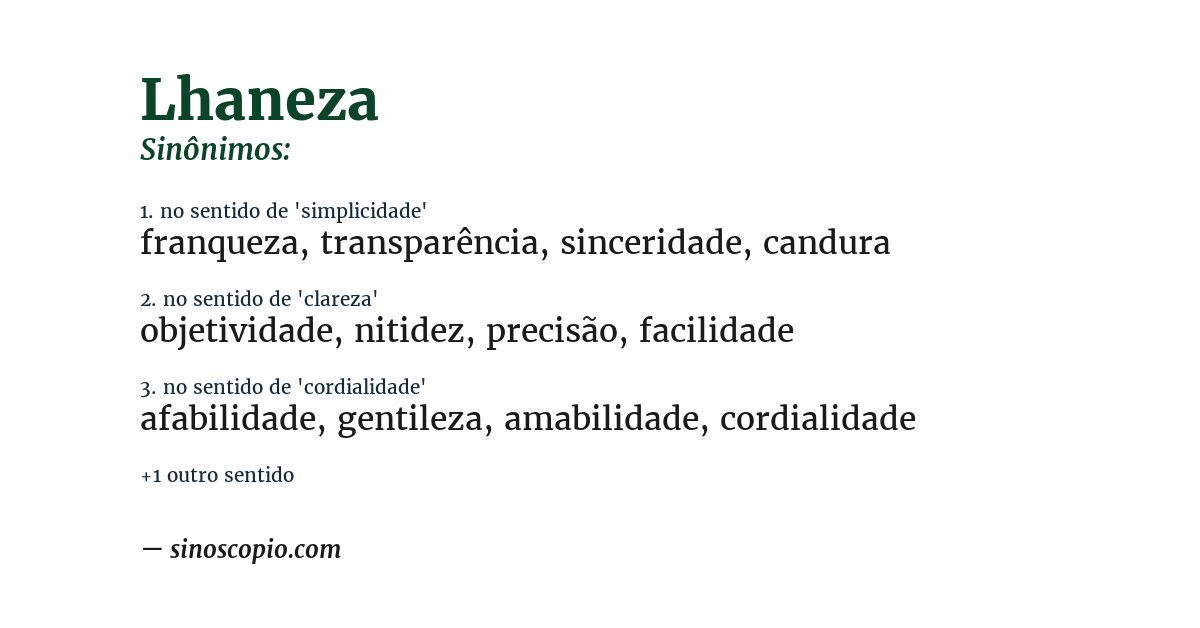 Sinônimo de lhaneza