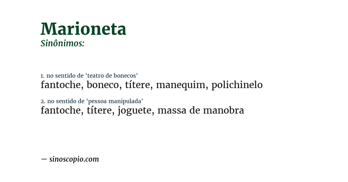 Sinônimo de marioneta