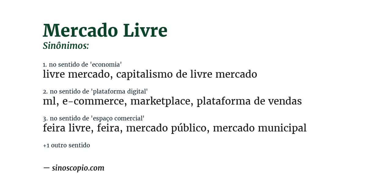 Sinônimo de mercado livre