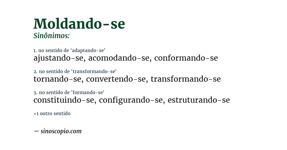 Sinônimo de moldando-se
