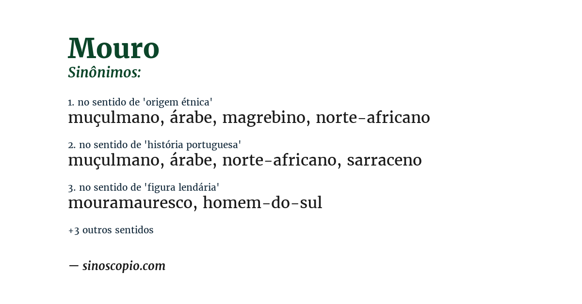 Sinônimo de mouro