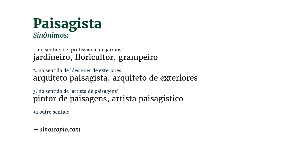 Sinônimo de paisagista