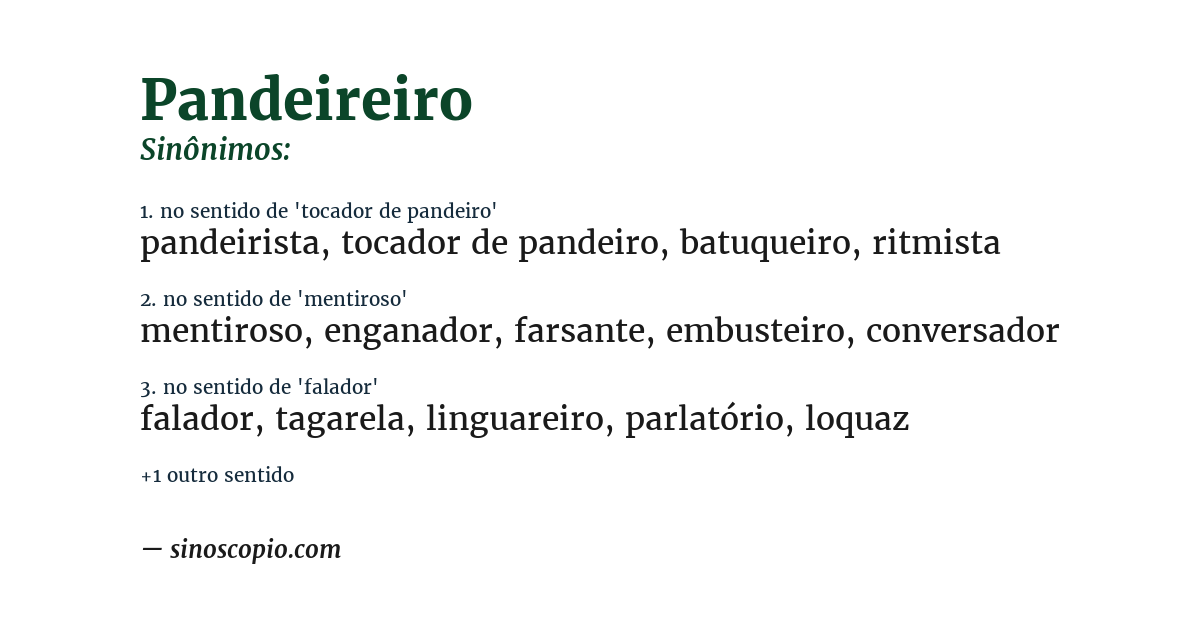 Sinônimo de pandeireiro