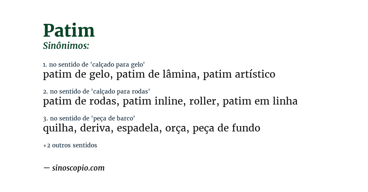 Sinônimo de patim