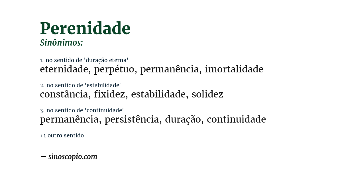 Sinônimo de perenidade