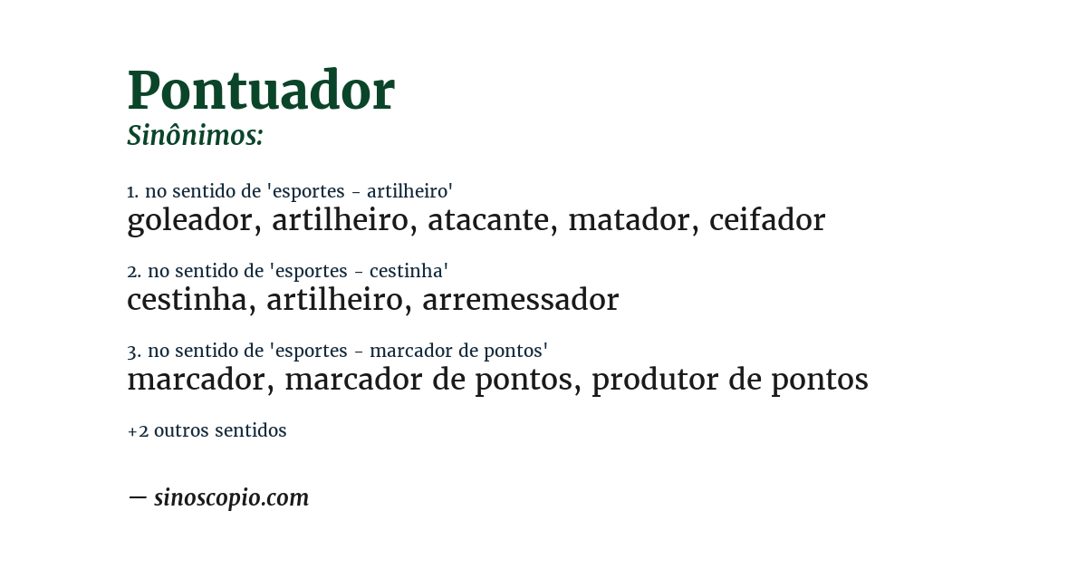 Sinônimo de pontuador