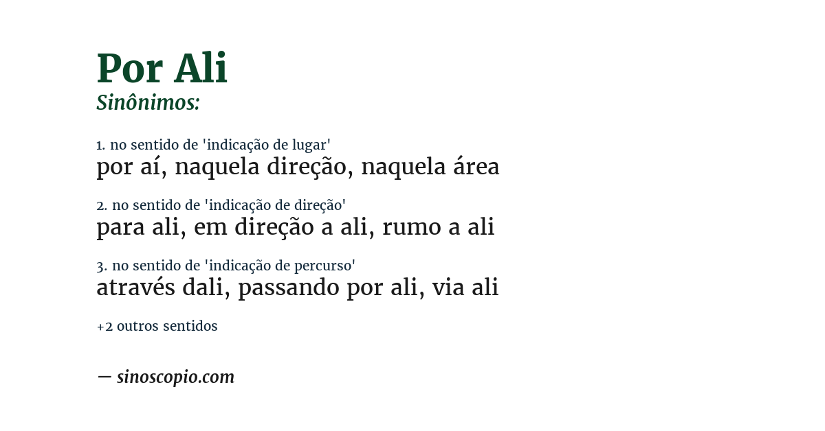 Sinônimo de por ali