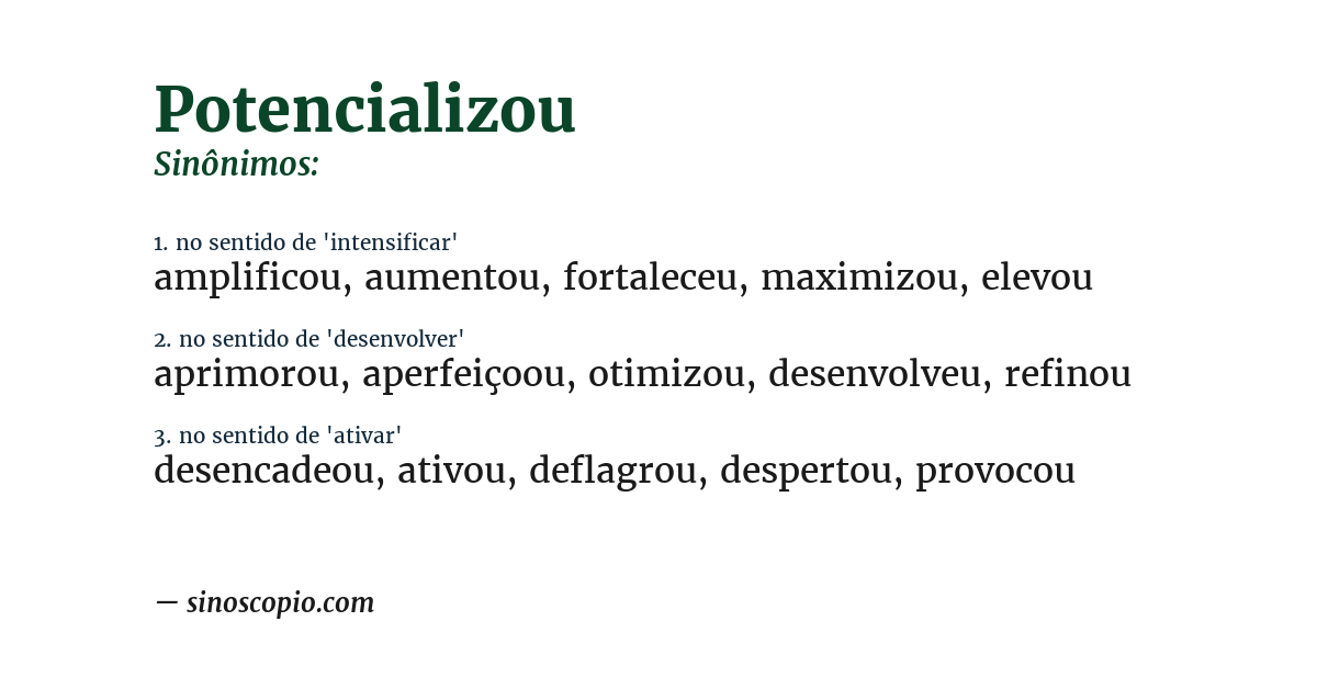 Sinônimo de potencializou