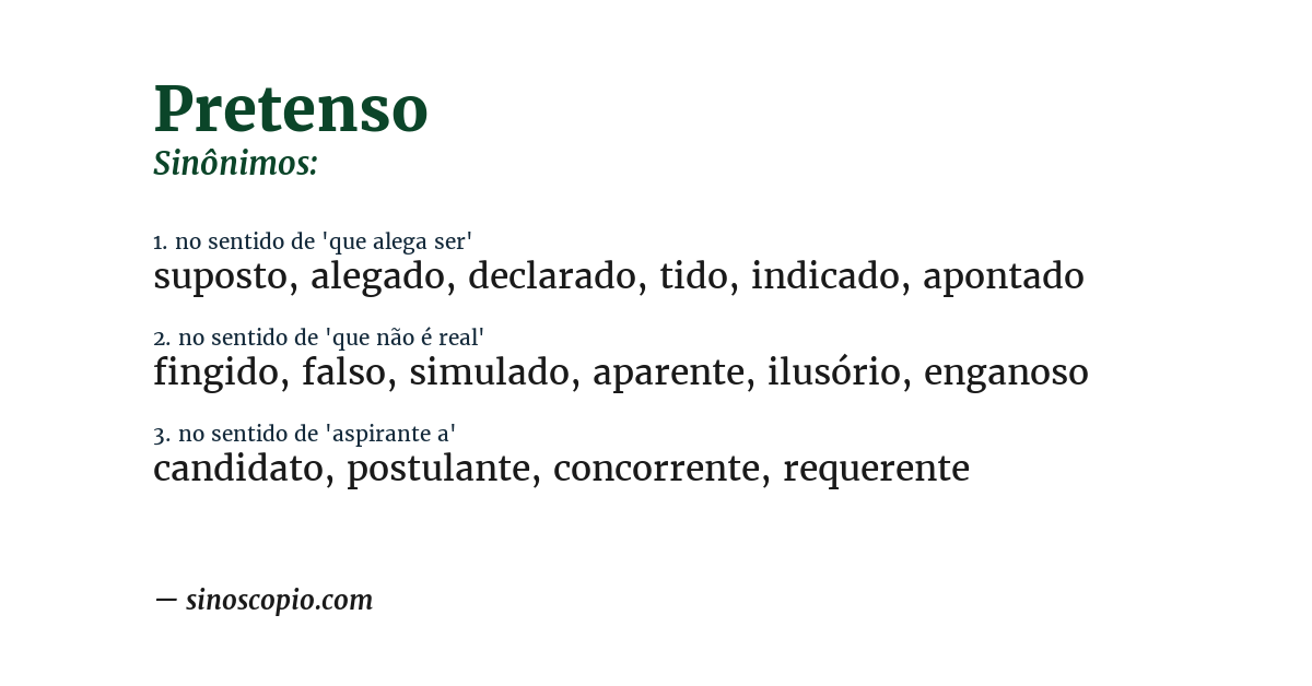 Sinônimo de pretenso