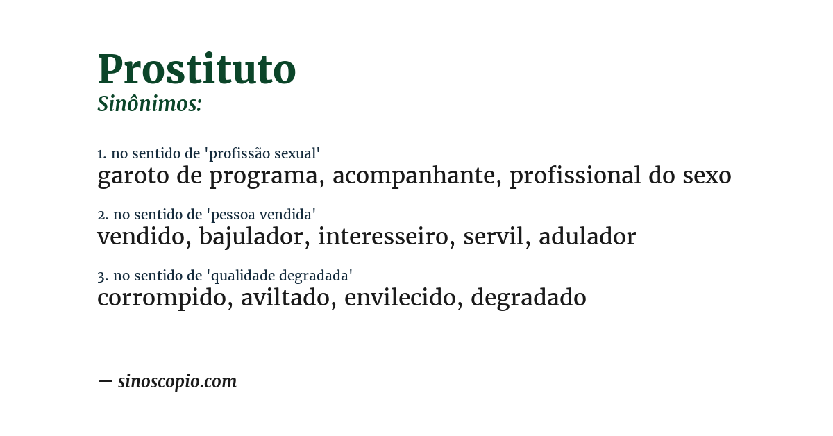 Sinônimo de prostituto