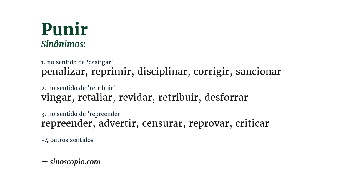 Sinônimo de punir