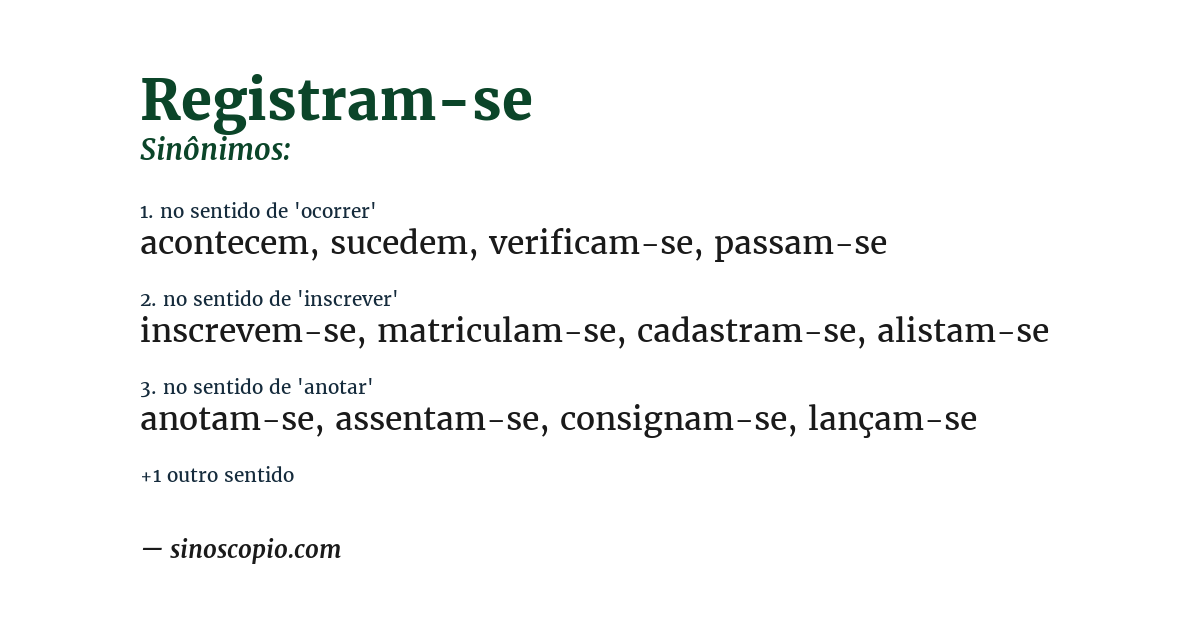 Sinônimo de registram-se