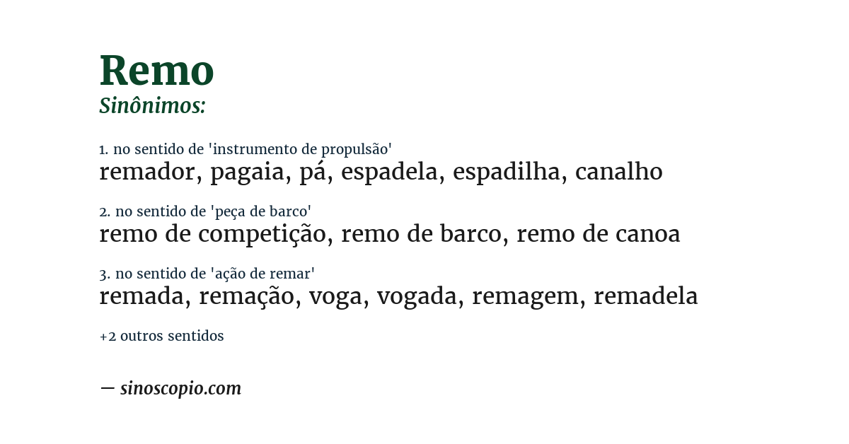 Sinônimo de remo