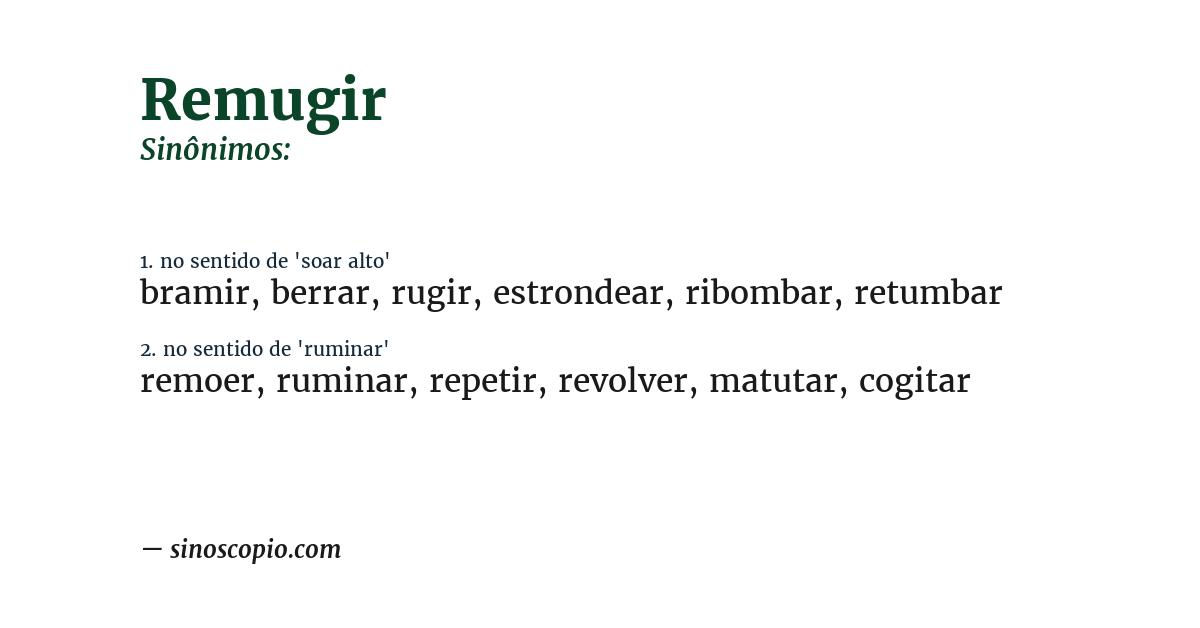 Sinônimo de remugir