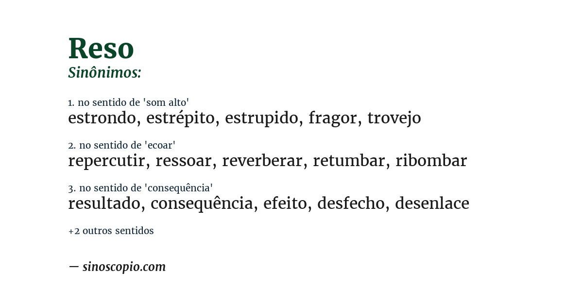 Sinônimo de reso