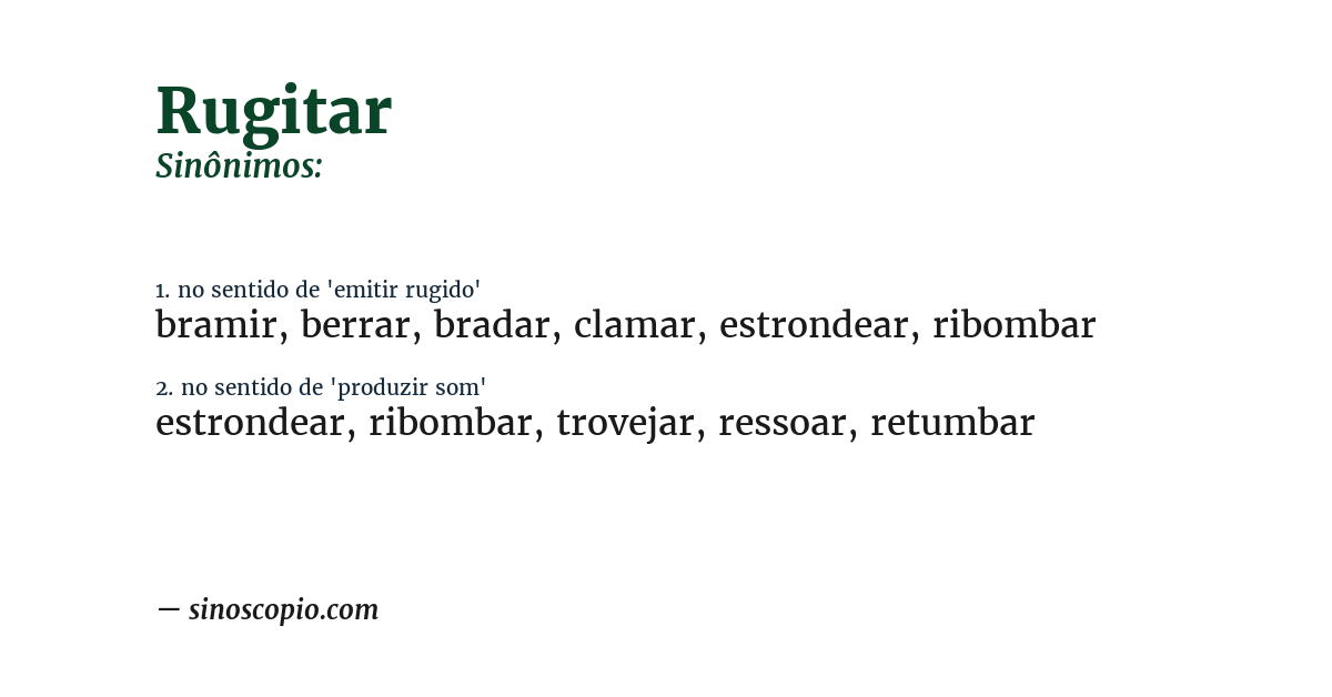 Sinônimo de rugitar