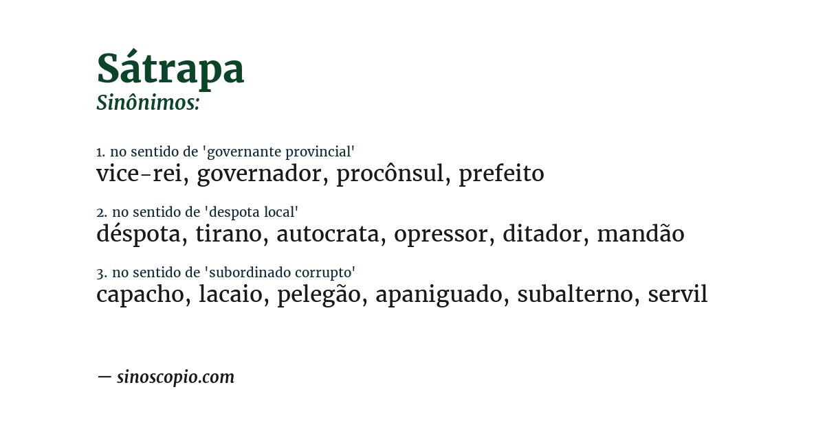 Sinônimo de sátrapa