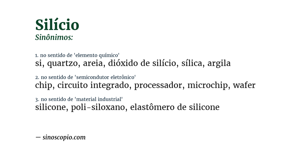 Sinônimo de silício