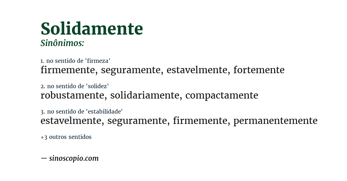 Sinônimo de solidamente