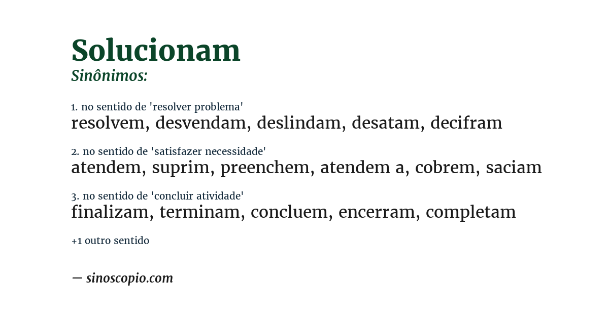 Sinônimo de solucionam