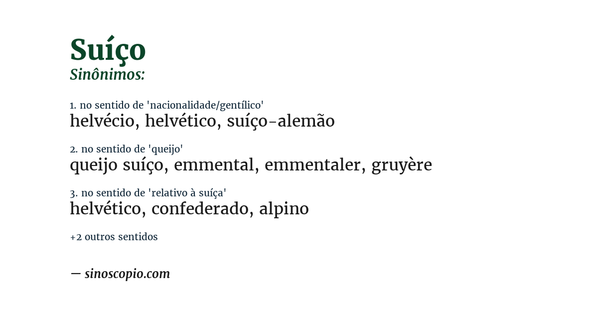 Sinônimo de suíço