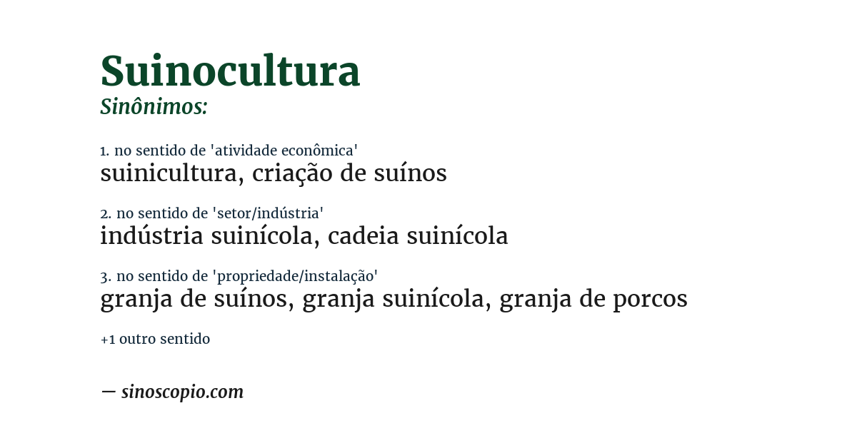 Sinônimo de suinocultura