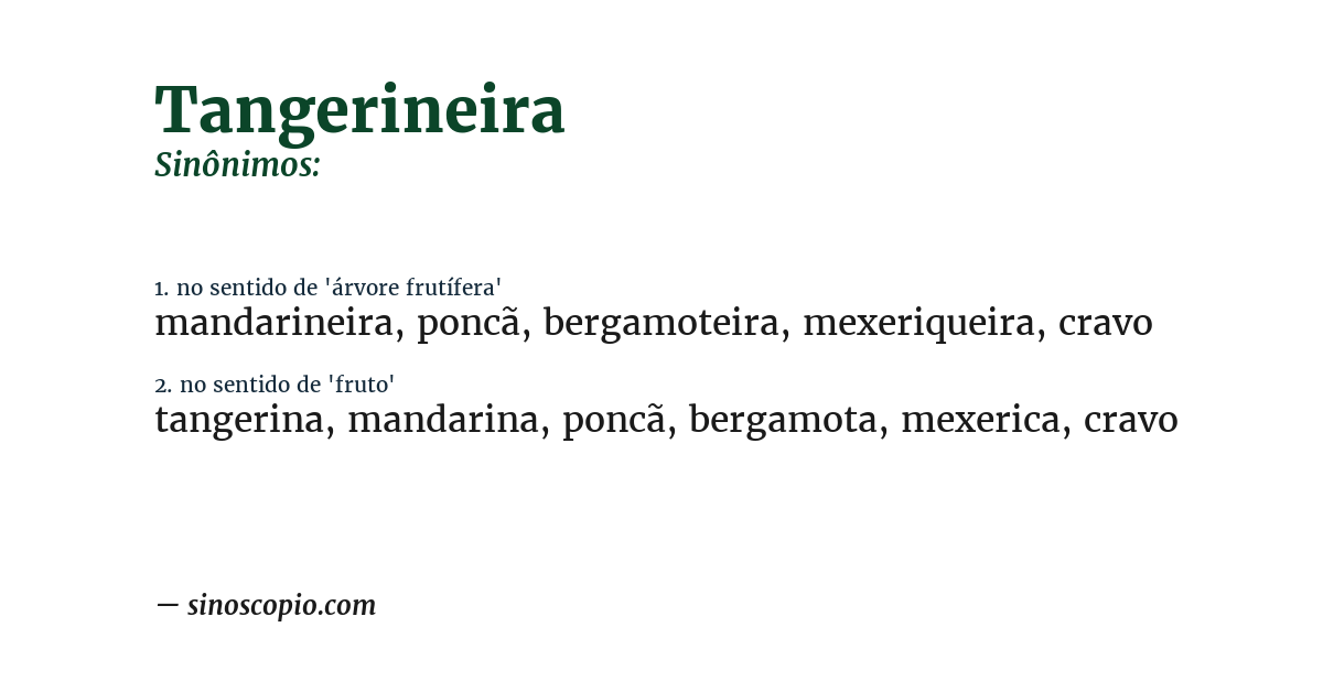 Sinônimo de tangerineira