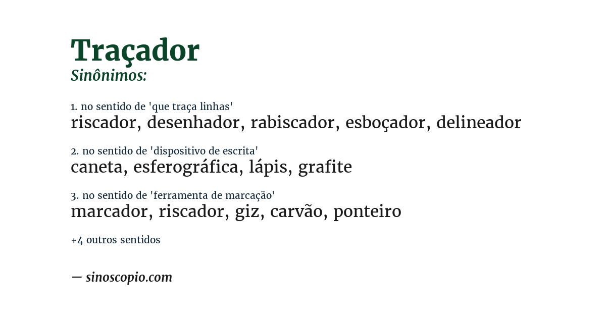 Sinônimo de traçador