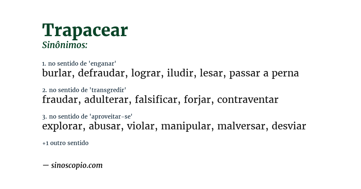 Sinônimo de trapacear