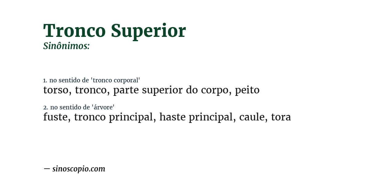 Sinônimo de tronco superior