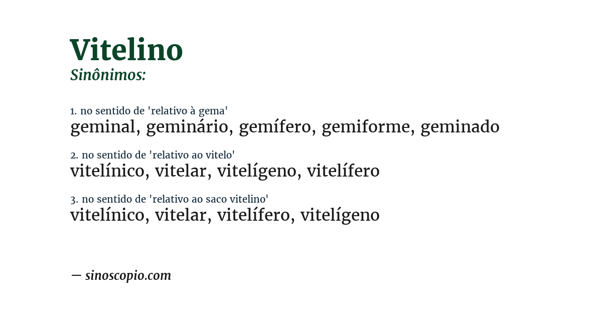 Sinônimo de vitelino