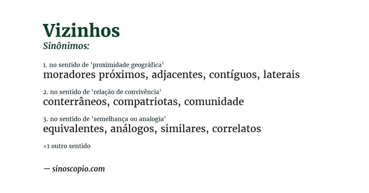 Sinônimo de vizinhos