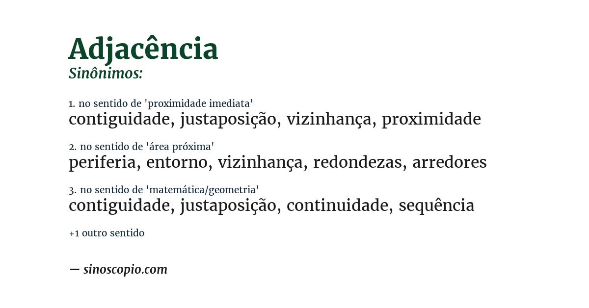 Sinônimo de adjacência