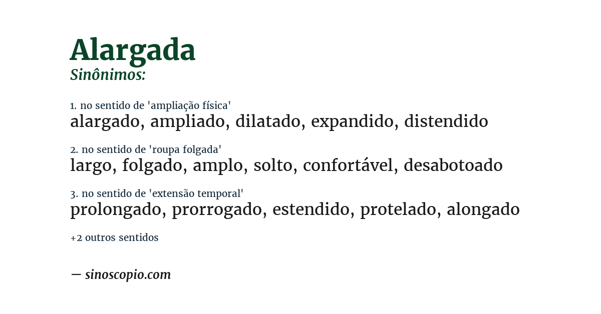 Sinônimo de alargada