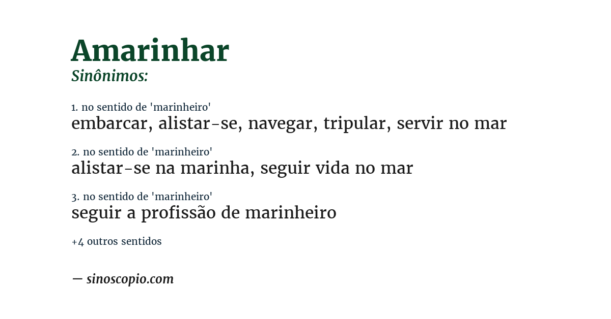 Sinônimo de amarinhar