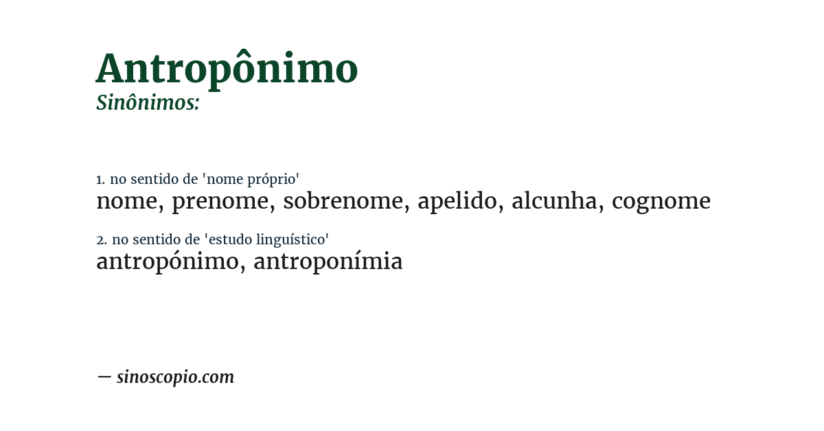 Sinônimo de antropônimo