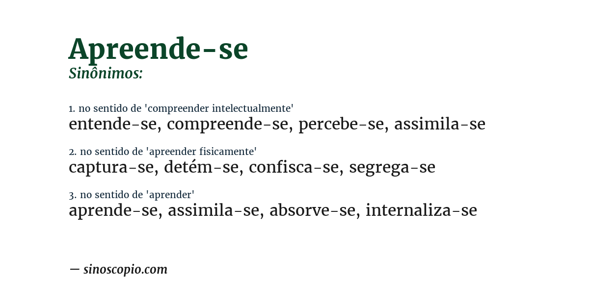 Sinônimo de apreende-se