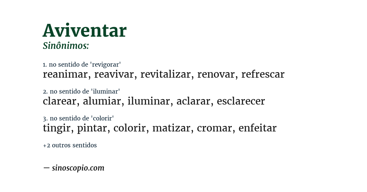 Sinônimo de aviventar