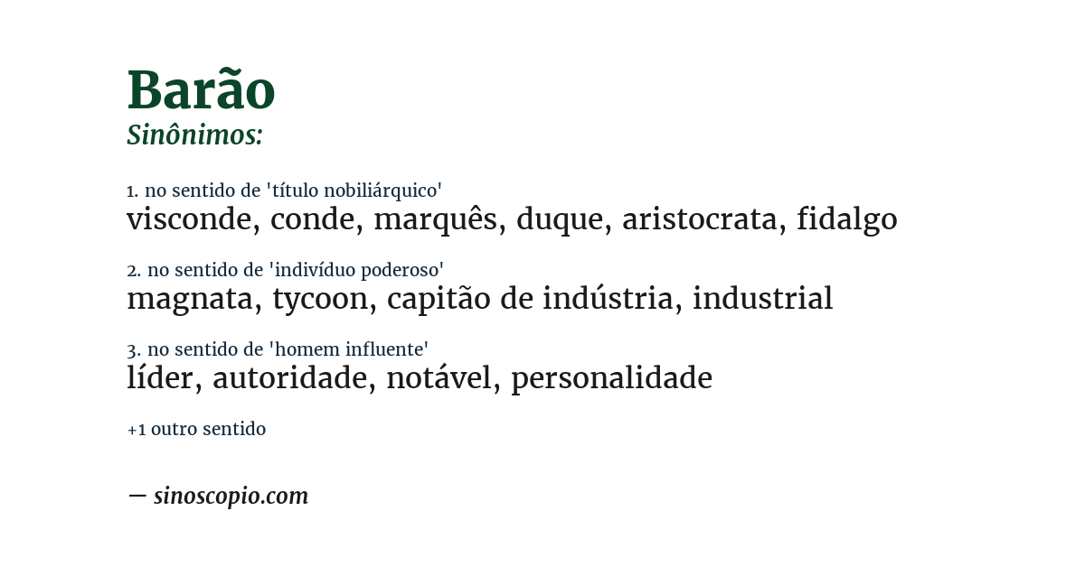 Sinônimo de barão