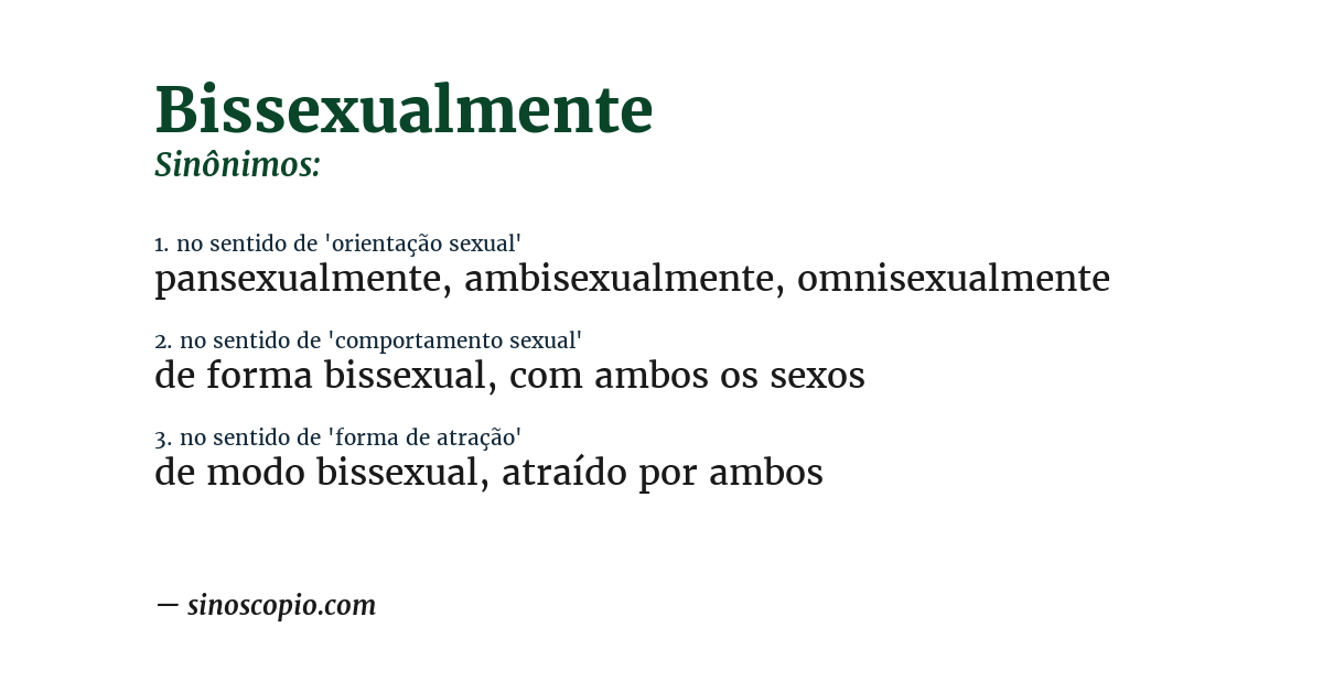 Sinônimo de bissexualmente