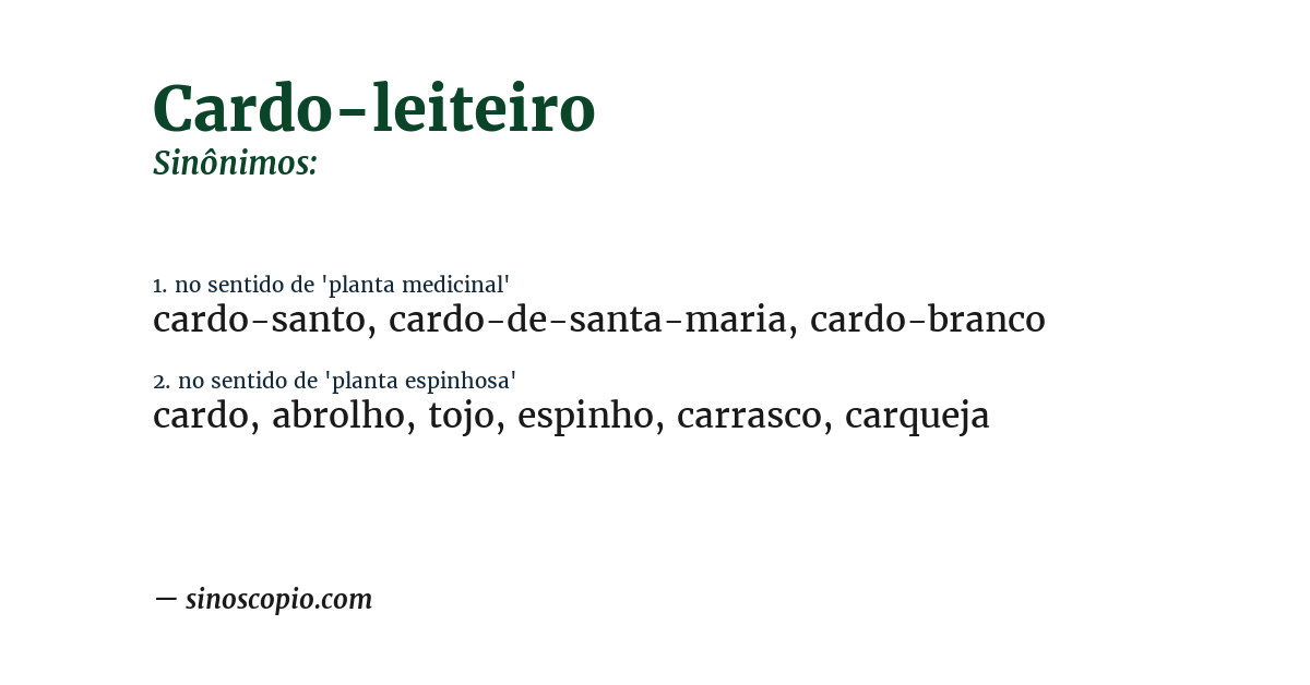 Sinônimo de cardo-leiteiro
