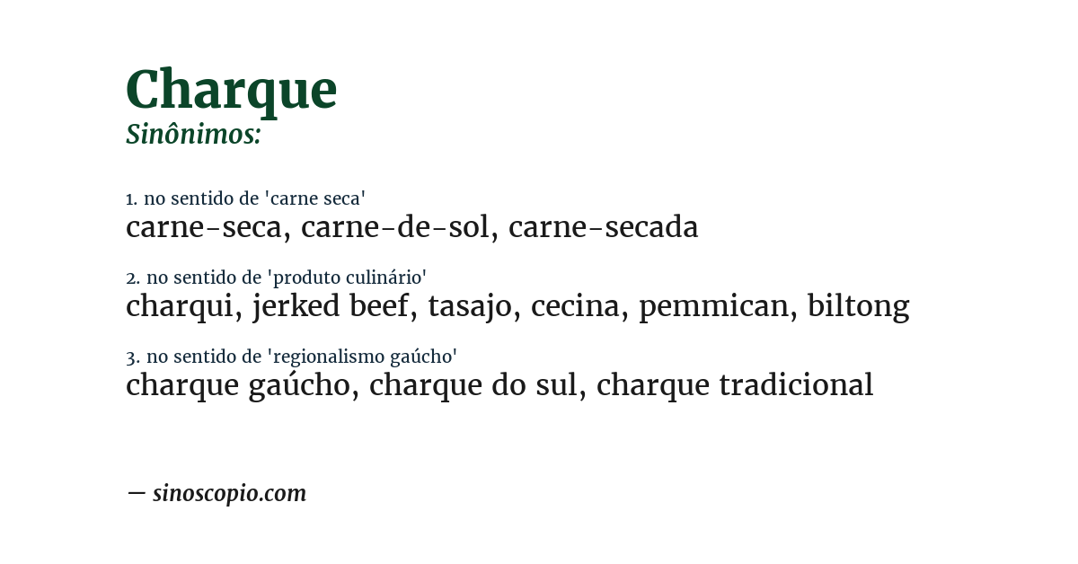 Sinônimo de charque