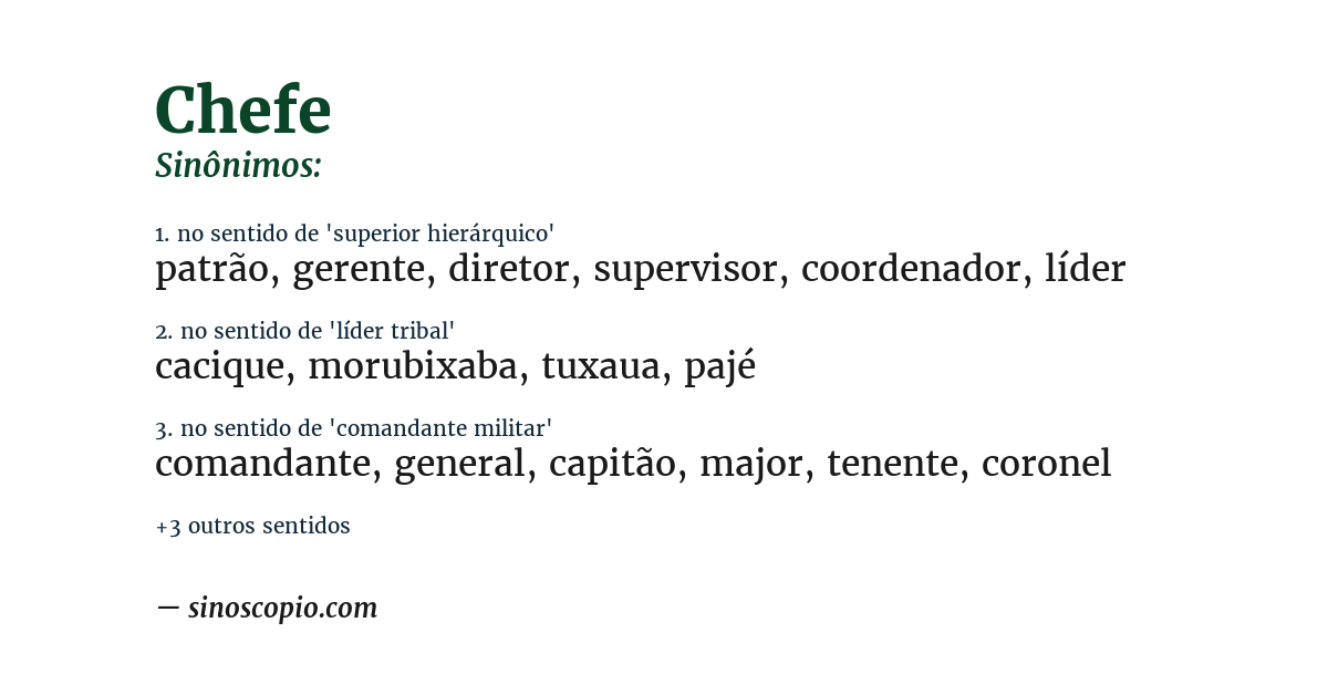 Sinônimo de chefe