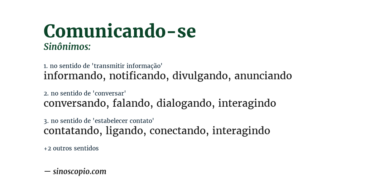 Sinônimo de comunicando-se