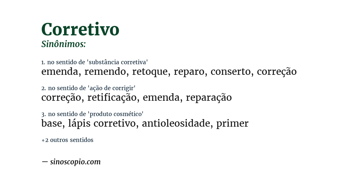 Sinônimo de corretivo