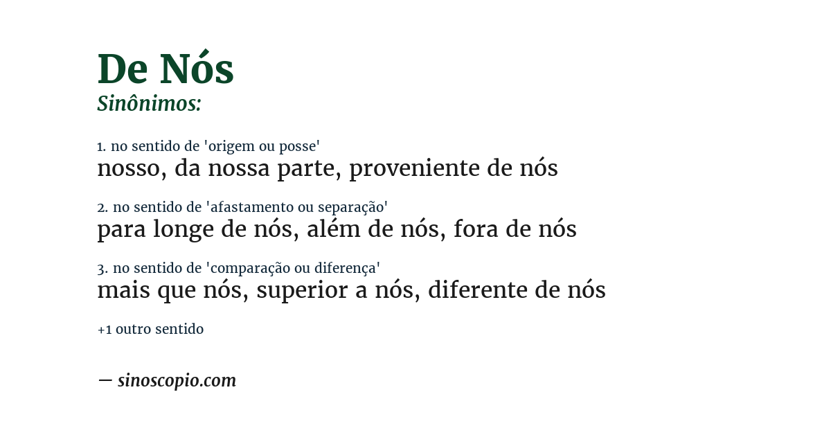 Sinônimo de de nós