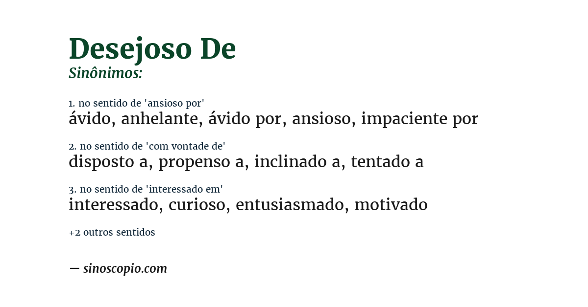 Sinônimo de desejoso de